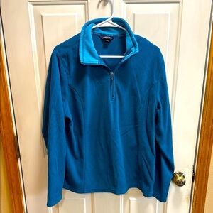 Lands' End Teal Thermacheck Fleece  Zip-Up Jacket size XL / 18